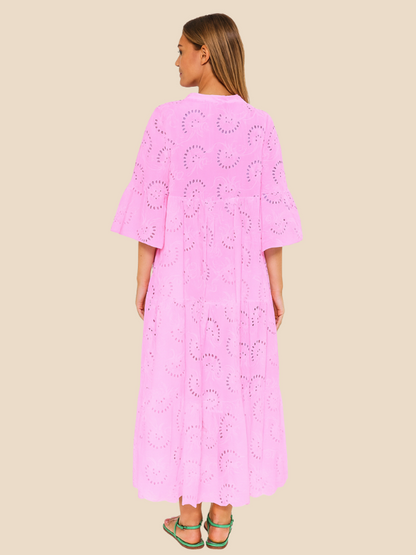 Leona | Bohemian Embroidered Cotton Dress