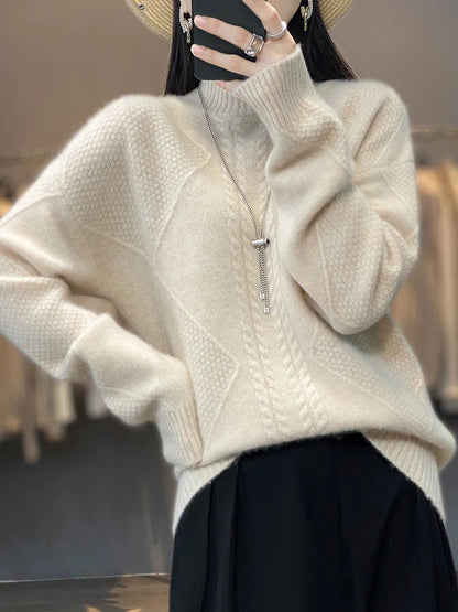 Montreux | Women’s Cashmere Cable-Knit Turtleneck Sweater