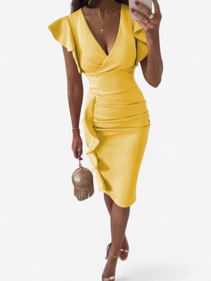 Carmela | Women’s Formal Wedding Guest Bodycon Midi Dress