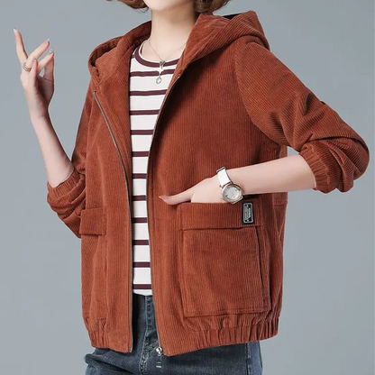 Pavella | Women’s Corduroy Hooded Jacket