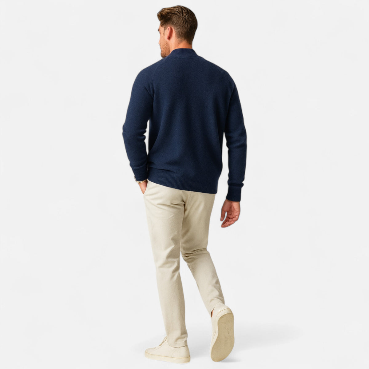 Ravender | Men’s Zipped Merino-Knit Sweater