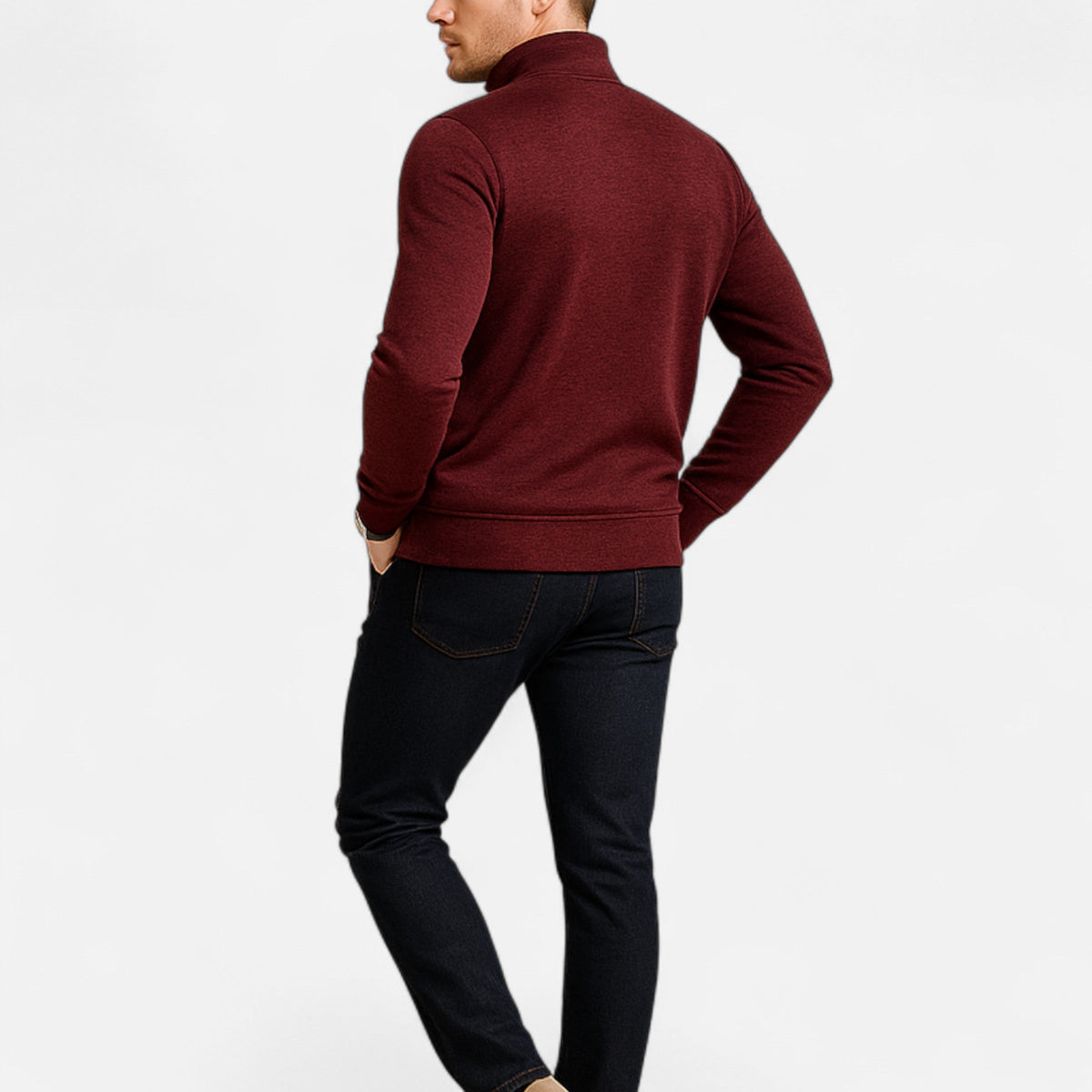 Riverton | Men’s Zip Jacket – Refined Knit Autumn Elegance