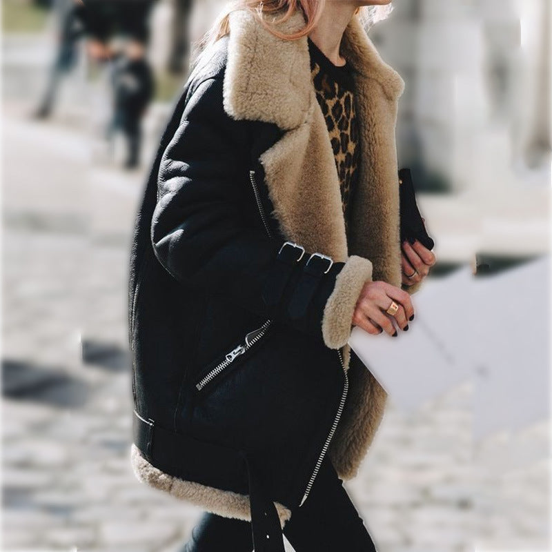 Cenara | Women’s Faux Shearling Aviator Jacket