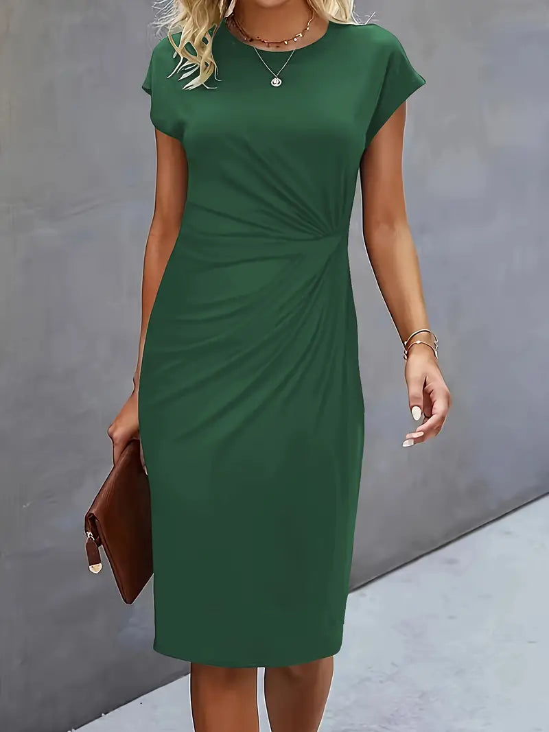 Milani | Women’s Knee-Length Sheath Dress with Ruched Waist