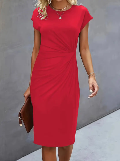 Milani | Women’s Knee-Length Sheath Dress with Ruched Waist